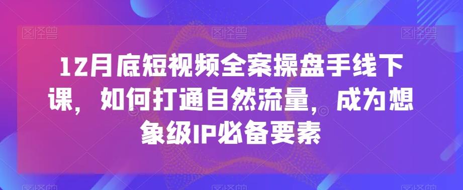 12月底短视频全案操盘手线下课,如何打通自然流量,成为想象级IP必备要素-吾爱云课堂