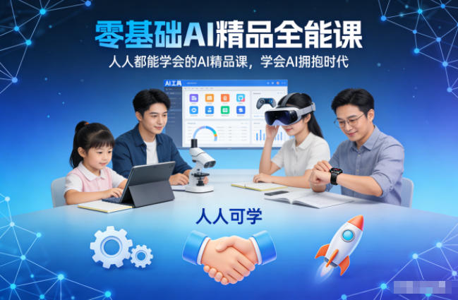 零基础AI精品全能课,人人都能学会的AI精品课,学会AI拥抱时代-吾爱云课堂