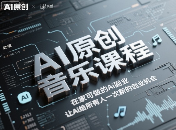 AI原创音乐课程,在家可做的Ai副业,让Ai给所有人一次新的创业机会-吾爱云课堂