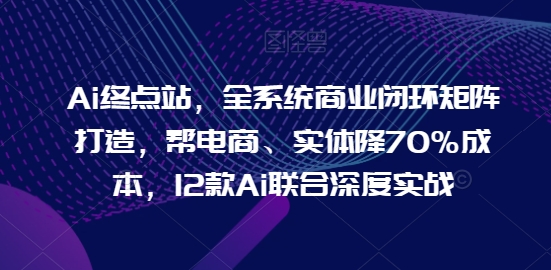 Ai终点站,全系统商业闭环矩阵打造,帮电商、实体降70%成本,12款Ai联合深度实战【0906更新】-吾爱云课堂