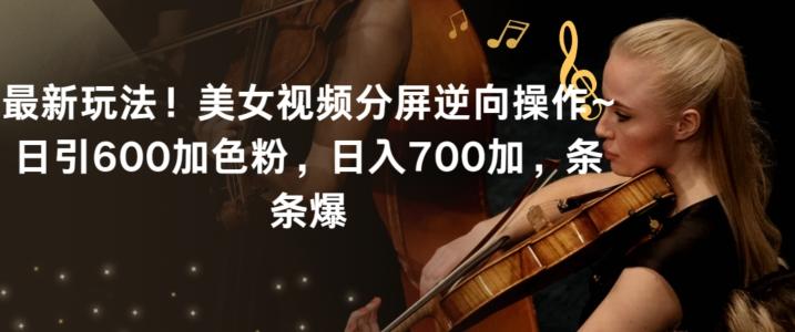 最新玩法!美女视频分屏逆向操作~日引600加色粉,日入700加,条条爆【揭秘】-吾爱云课堂