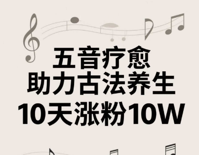 古法五音养生教程,五音疗愈的视频的制作方法,2-4小时就能学会,作者10天涨粉10W-吾爱云课堂