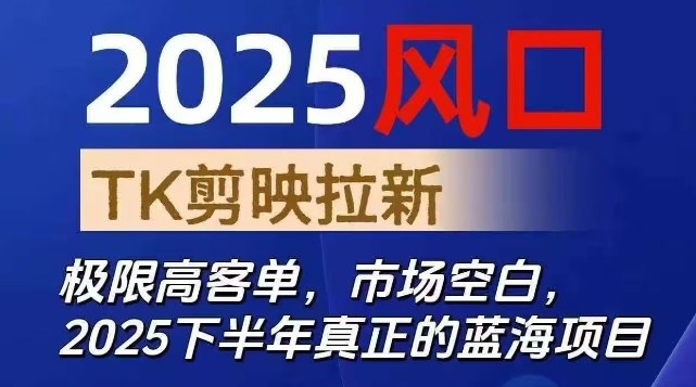 2025风口TK剪映capcut拉新项目,极限高客单,市场空白,2025下半年真正的蓝海项目-吾爱云课堂