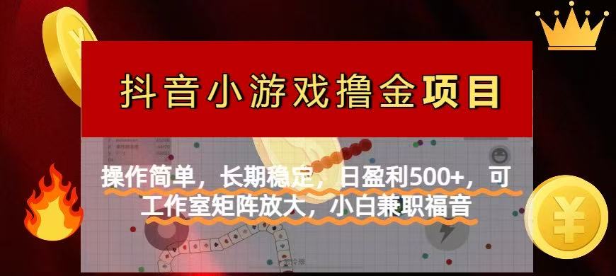 【抖音小游戏发行人计划项目】操作简单,长期稳定,日盈利500+,可工作...-吾爱云课堂
