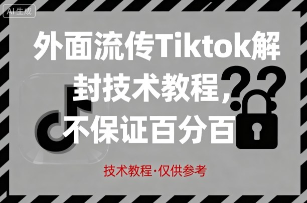 外面流传Tiktok解封技术教程,不保证百分百,具体自测-吾爱云课堂