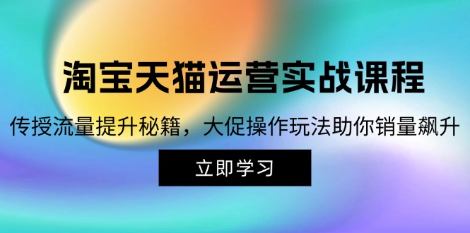 淘宝&天猫运营实战课程,传授流量提升秘籍,大促操作玩法助你销量飙升-吾爱云课堂