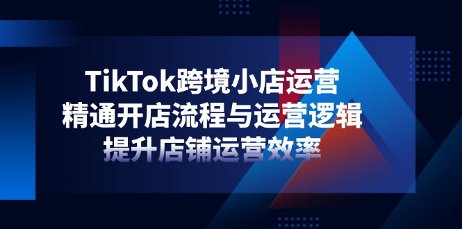TikTok跨境小店运营,精通开店流程与运营逻辑,提升店铺运营效率-吾爱云课堂