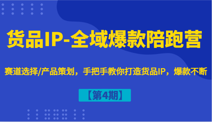 货品IP-全域爆款陪跑营【第4期】赛道选择/产品策划,手把手教你打造货品IP,爆款不断-吾爱云课堂