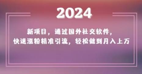 2024新项目,通过国外社交软件,快速涨粉精准引流,轻松做到月入上万【揭秘】-吾爱云课堂