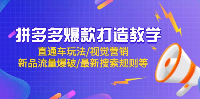 拼多多爆款打造教学:直通车玩法/视觉营销/新品流量爆破/最新搜索规则等-吾爱云课堂