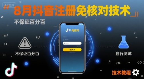 8月抖音注册免核对技术，不保证百分百，自测-吾爱云课堂