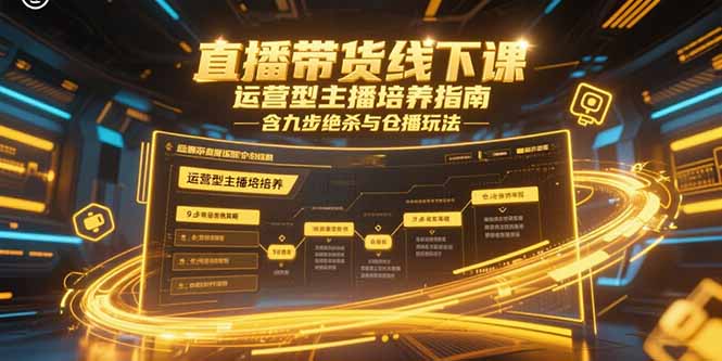 直播带货线下课,运营型主播培养指南,含九步绝杀与仓播玩法-吾爱云课堂