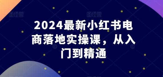 2024最新小红书电商落地实操课，从入门到精通-吾爱云课堂