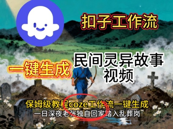 Coze扣子工作流一键生成民间灵异故事视频,保姆级教程搭建教学-吾爱云课堂