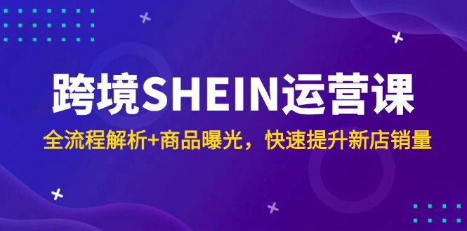 跨境SHEIN运营课,全流程解析+商品曝光,快速提升新店销量-吾爱云课堂