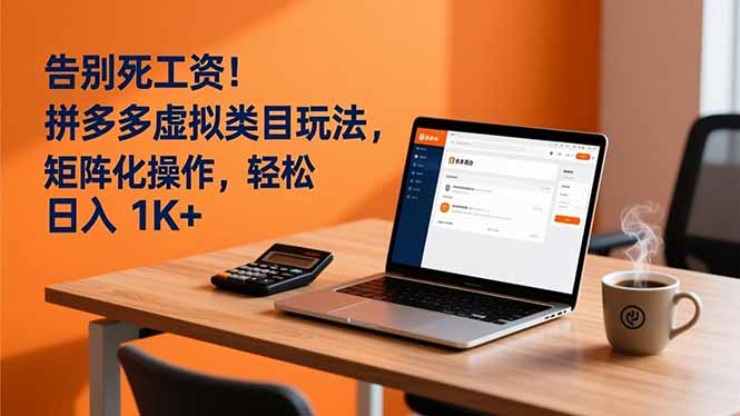 告别死工资！拼多多虚拟类目玩法，矩阵化操作，轻松日入 1K+-吾爱云课堂