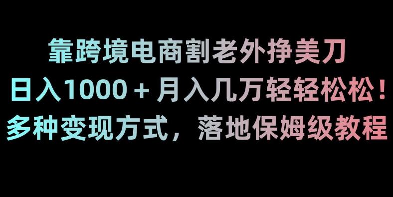靠跨境电商割老外挣美刀,日入1000+月入几万轻轻松松!多种变现方式,落地保姆级教程【揭秘】-吾爱云课堂