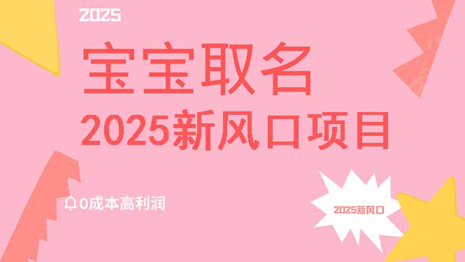 2025新风口项目宝宝取名,0成本高利润,附保姆级教程,月入过万不是梦-吾爱云课堂