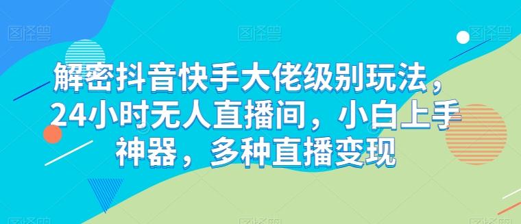 解密抖音快手大佬级别玩法,24小时无人直播间,小白上手神器,多种直播变现【揭秘】-吾爱云课堂