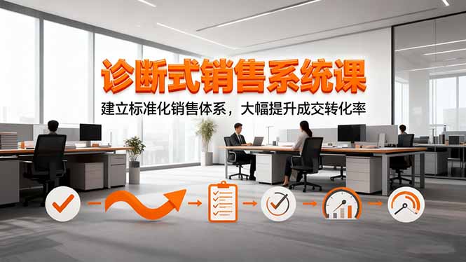 诊断式销售系统课,建立标准化销售体系,大幅提升成交转化率-吾爱云课堂