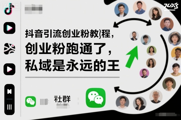抖音引流创业粉教程,创业粉终于跑通了,私域是永远的王-吾爱云课堂