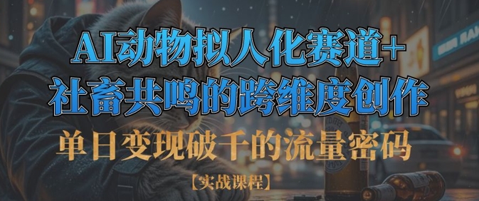 单日变现破千的流量密码,AI动物拟人化赛道+社畜共鸣的跨维度创作-吾爱云课堂