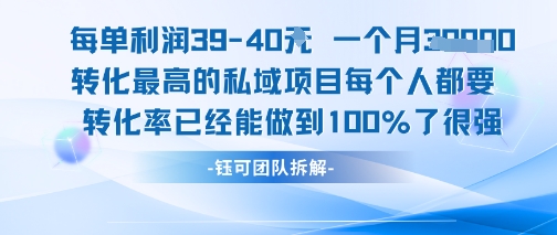 每单利润40一个月7k+转化最高的私域项目,每个人都要的产品转化率已经能做到100%-吾爱云课堂