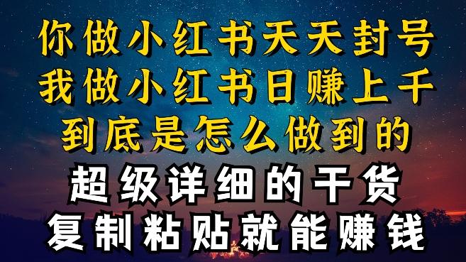 都知道小红书能引流私域变现,可为什么我能一天引流几十人变现上千,但你却频频封号违规被限流【揭秘】-吾爱云课堂