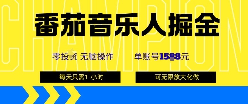 番茄音乐人掘金,单账号最高可撸1k+,可无限矩阵去做,零投入-吾爱云课堂