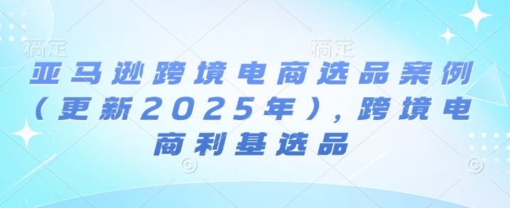 亚马逊跨境电商选品案例(更新2025年4月),跨境电商利基选品-吾爱云课堂