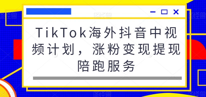 TikTok海外抖音中视频计划，涨粉变现提现陪跑服务-吾爱云课堂