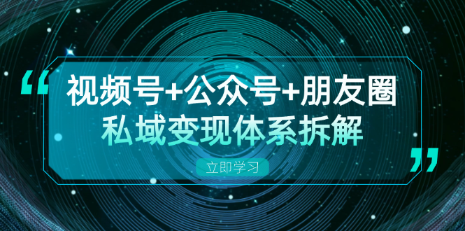 视频号+公众号+朋友圈私域变现体系拆解,全体平台流量枯竭下的应对策略-吾爱云课堂