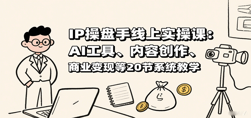 IP操盘手线上实操课:AI工具、内容创作、商业变现等20节系统教学-吾爱云课堂