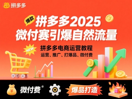 拼多多2025微付费引爆自然流量,拼多多电商运营教程,运营、推广、打爆品、微付费(更新)-吾爱云课堂