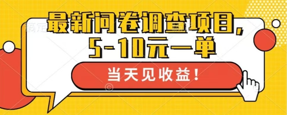 最新问卷调查项目,单日零撸100+-吾爱云课堂
