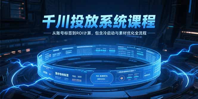 千川投放系统课程,从账号标签到ROI计算,包含冷启动与素材优化全流程-吾爱云课堂