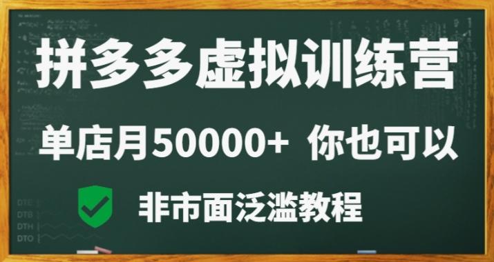 拼多多虚拟电商训练营月入30000+你也行,暴利稳定长久,副业首选-吾爱云课堂