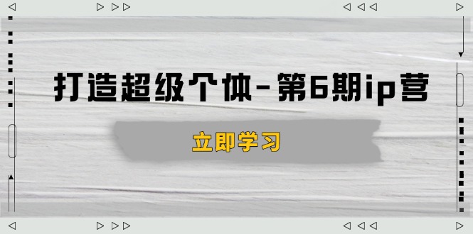 打造 超级个体-第6期ip营:商业认知,产品设计,成交演练,解决知识变现难题-吾爱云课堂