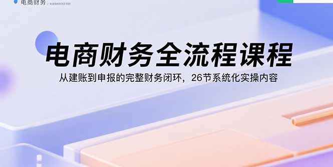 电商财务全流程课程:从建账到申报的完整财务闭环,26节系统化实操内容-吾爱云课堂