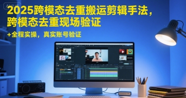 2025跨模态去重搬运剪辑手法,跨模态去重现场验证 +全程实操,真实账号验证-吾爱云课堂