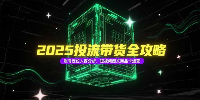 2025投流带货全攻略,账号定位人群分析,短视频图文商品卡运营-吾爱云课堂