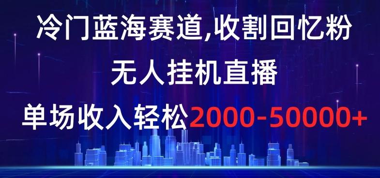 冷门蓝海赛道,收割回忆粉,无人挂机直播,单场收入轻松2000-5w+【揭秘】-吾爱云课堂