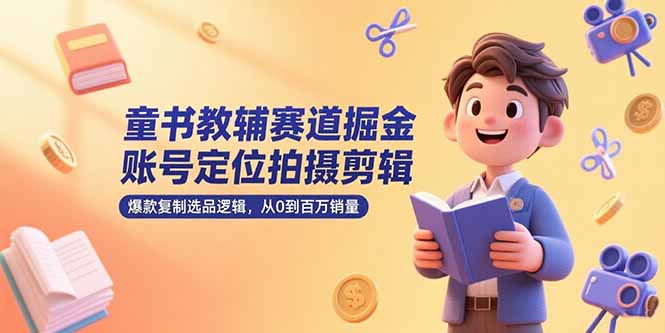 童书教辅赛道掘金,账号定位拍摄剪辑,爆款复制选品逻辑,从0到百万销量-吾爱云课堂