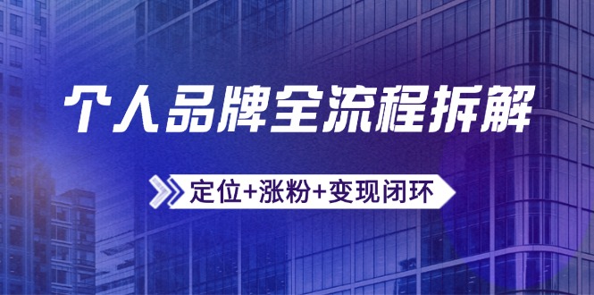 个人品牌全流程拆解:定位+涨粉+变现闭环,微信生态运营与资源整合-吾爱云课堂