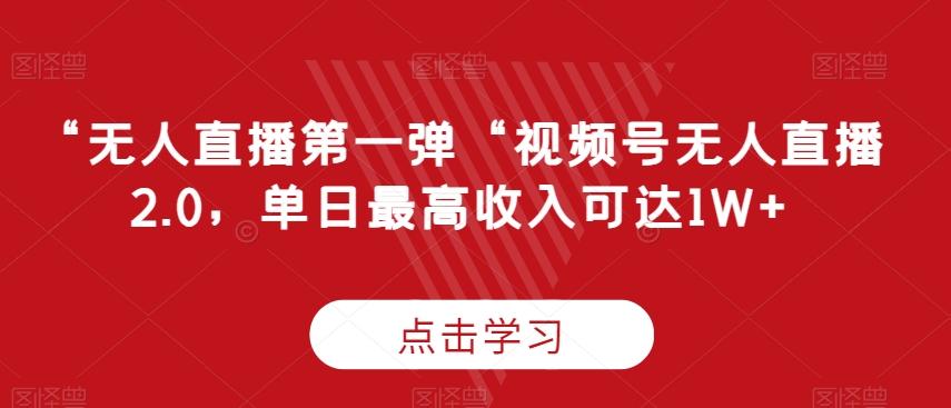 “无人直播第一弹“视频号无人直播2.0,单日最高收入可达1W+【揭秘】-吾爱云课堂