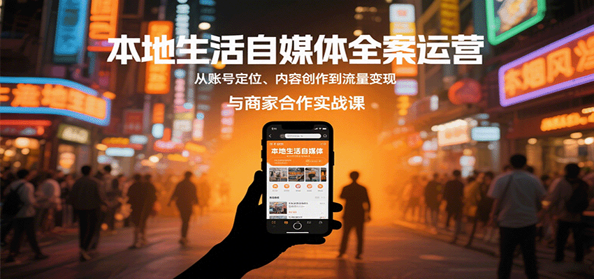 本地生活自媒体全案运营,从账号定位、内容创作到流量变现与商家合作实战课-吾爱云课堂