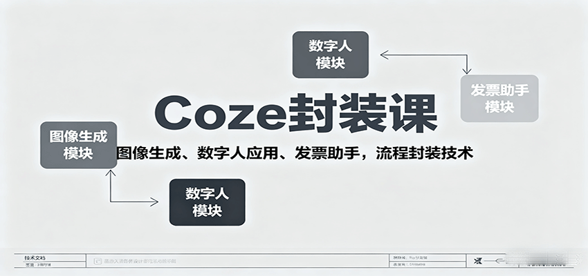Coze封装课,图像生成、数字人应用、发票助手,流程封装技术-吾爱云课堂