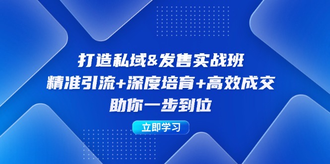 打造私域&发售实操班:精准引流+深度培育+高效成交,助你一步到位-吾爱云课堂