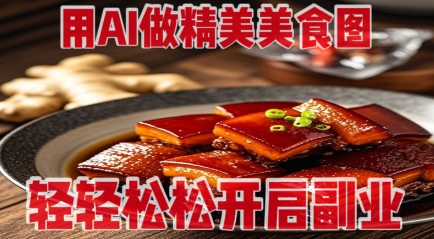 用AI做精美美食图,无需专业设备拍摄,轻轻松松开启副业-吾爱云课堂
