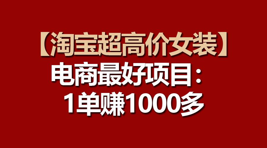 【淘宝超高价女装】电商最好项目:一单赚1000多-吾爱云课堂